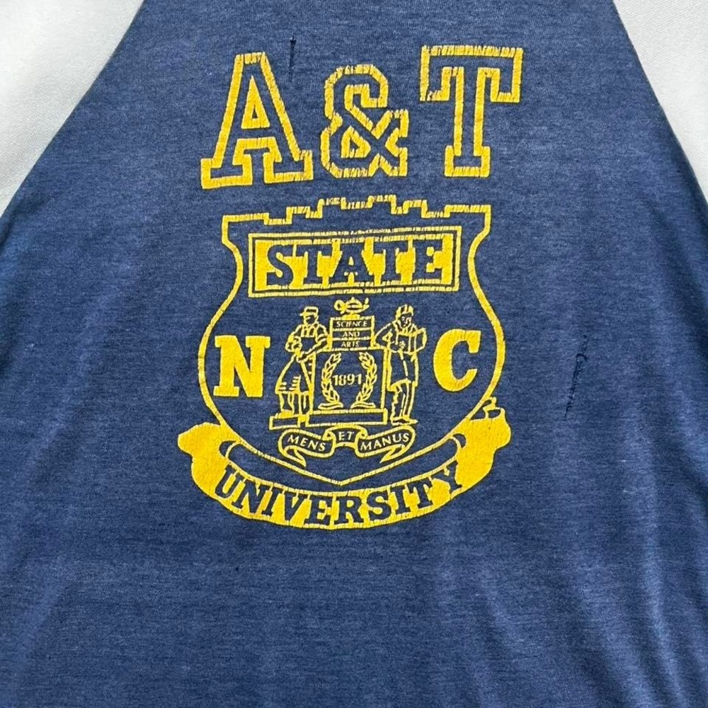 TRUE VINTAGE 1970s NC A&T State University Velva Sheen Tee size M - Picture 8 of 8